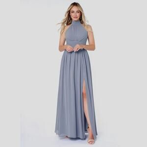 Azazie Iman Gown Dusk (gray-lavender) Bridesmaid Wedding Maxi Chiffon 12